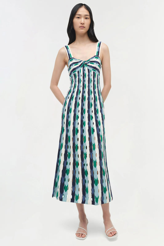 Christina Knit Midi Dress Kelly Green Multi - Simkhai