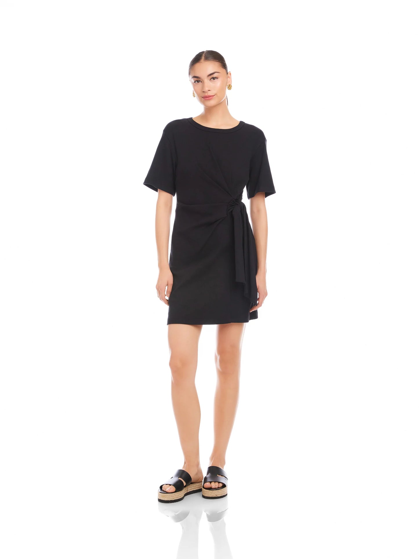 Diana Side-Knot Dress Black - Fifteen Twenty