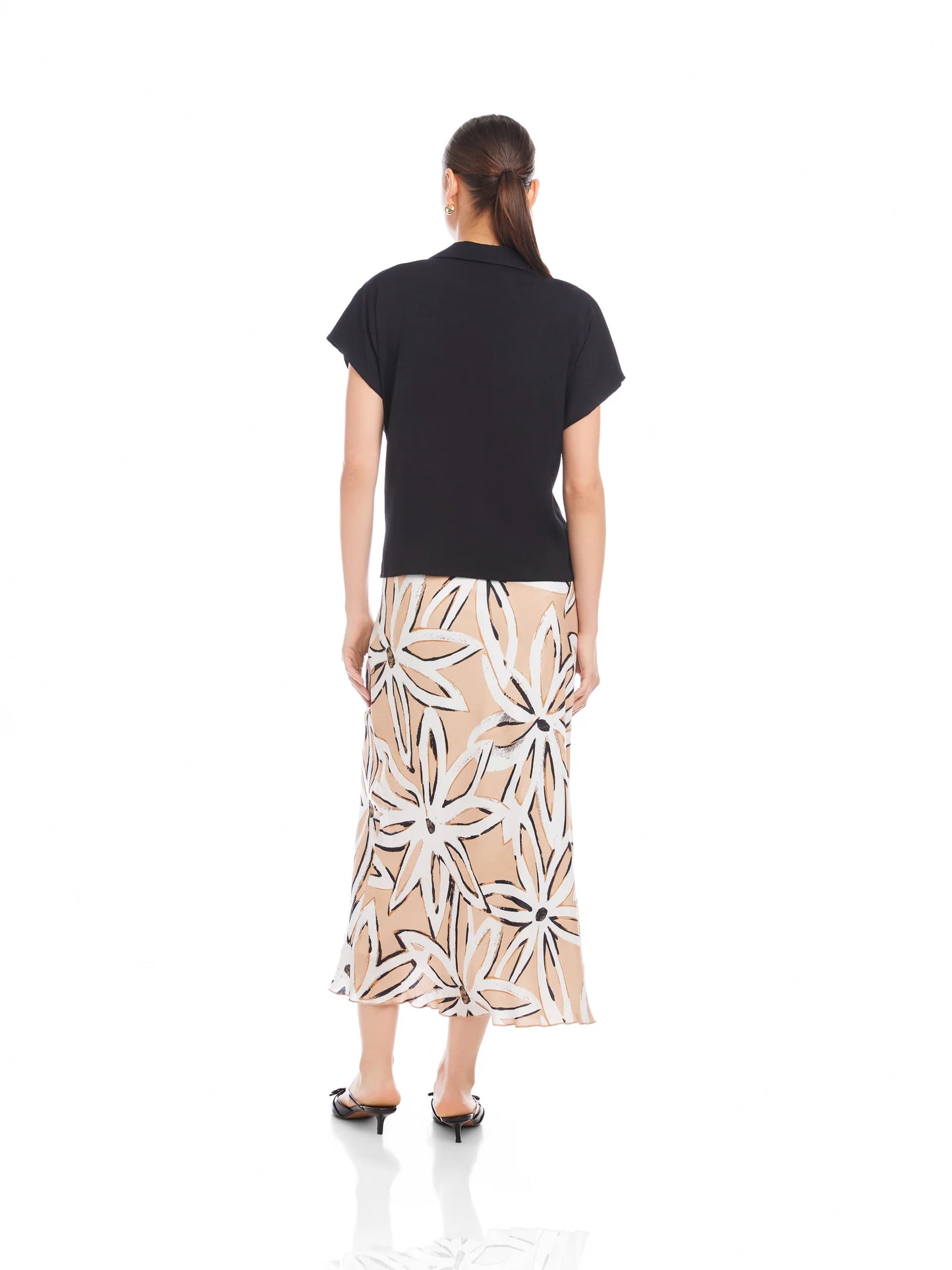 Lilian Twist-Front Top Black - Fifteen Twenty