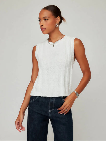 Zaydee Crochet Tank Top Off White - Fifteen Twenty