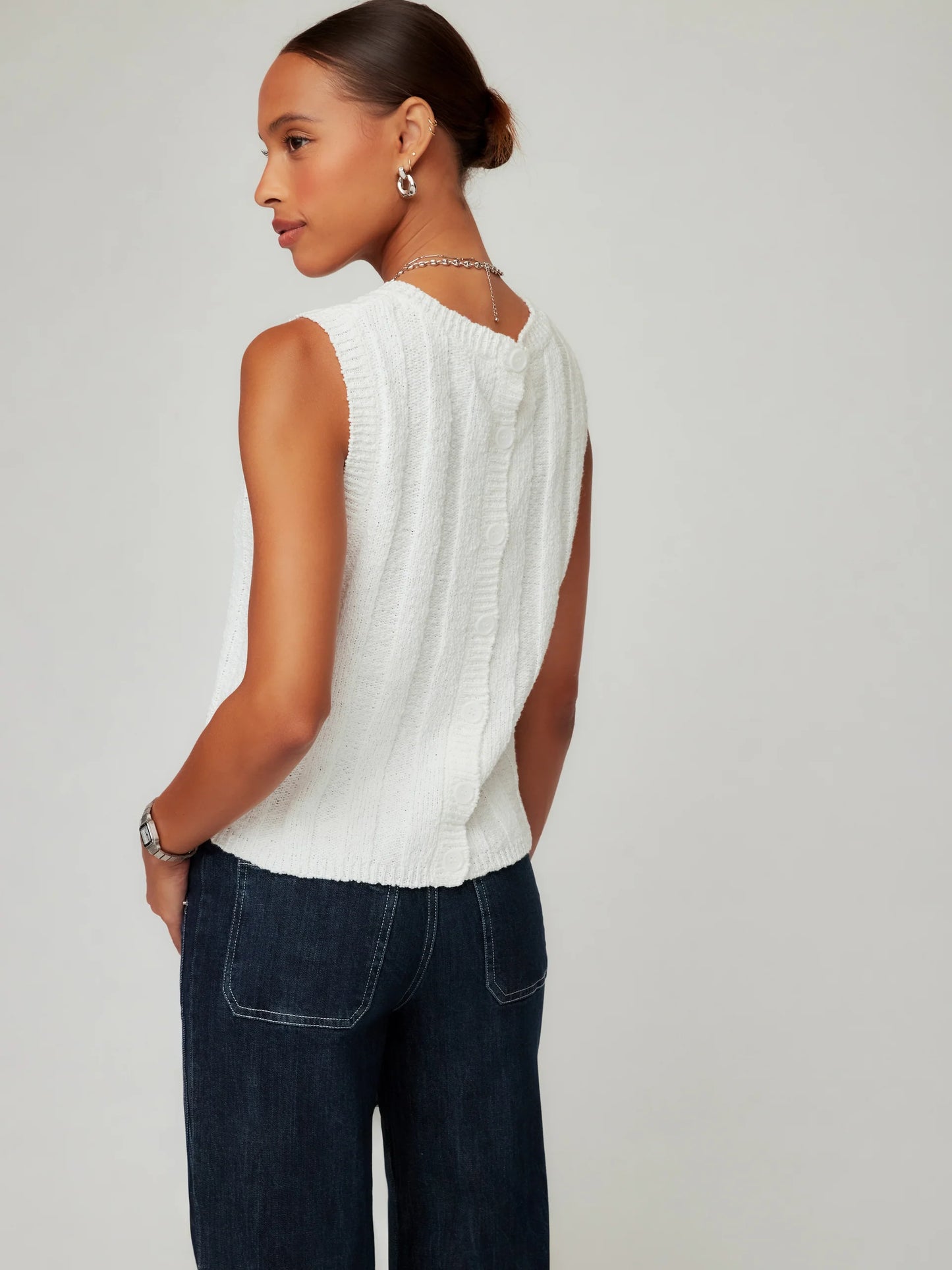 Zaydee Crochet Tank Top Off White - Fifteen Twenty