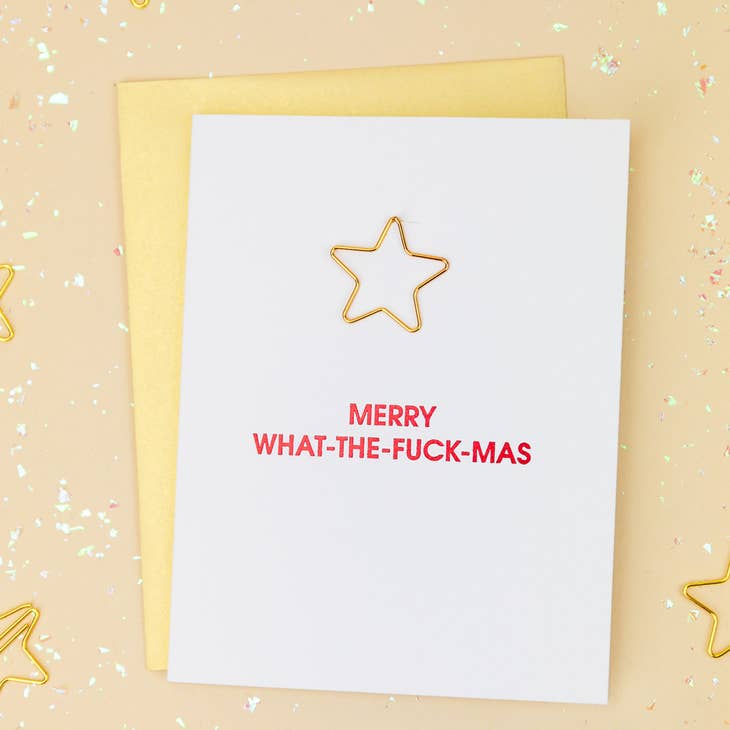 "Merry WTF-Mas" Star Paper Clip Card - Chez Gagne