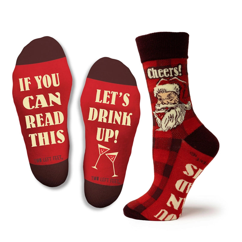 Let's Drink Up Christmas Socks - Two Left Feet