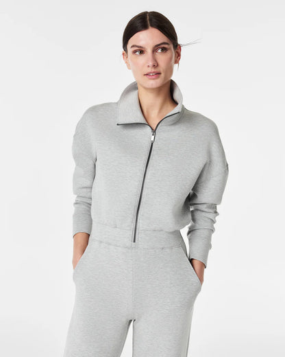 AirEssentials Long Sleeve Wide Leg Jumpsuit Light Heather Grey - SPANX