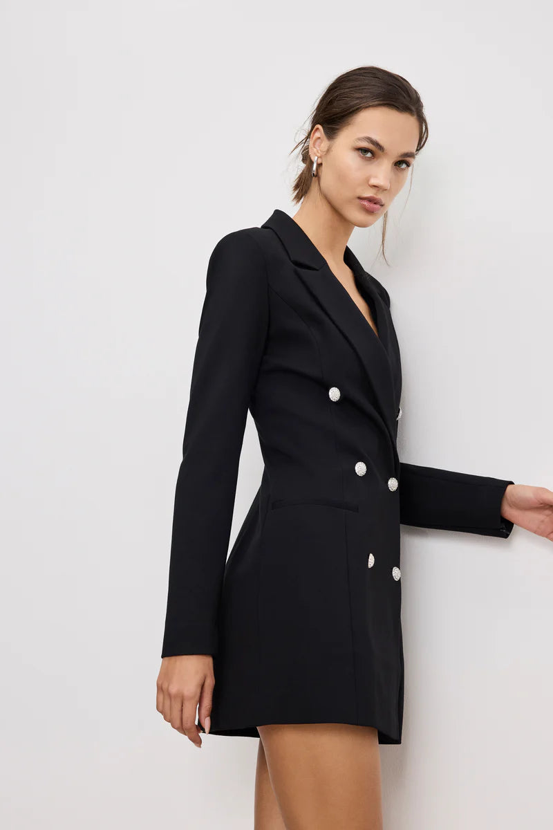 Ponte Embellished Blazer Dress Black - Good American