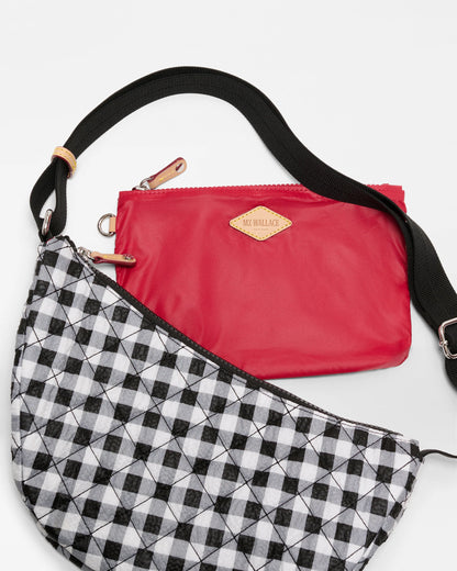 Small Metro Smile Bag Black/White Gingham - MZ Wallace
