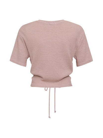 Tencel Rib Tie Top Chalk Pink - MONROW