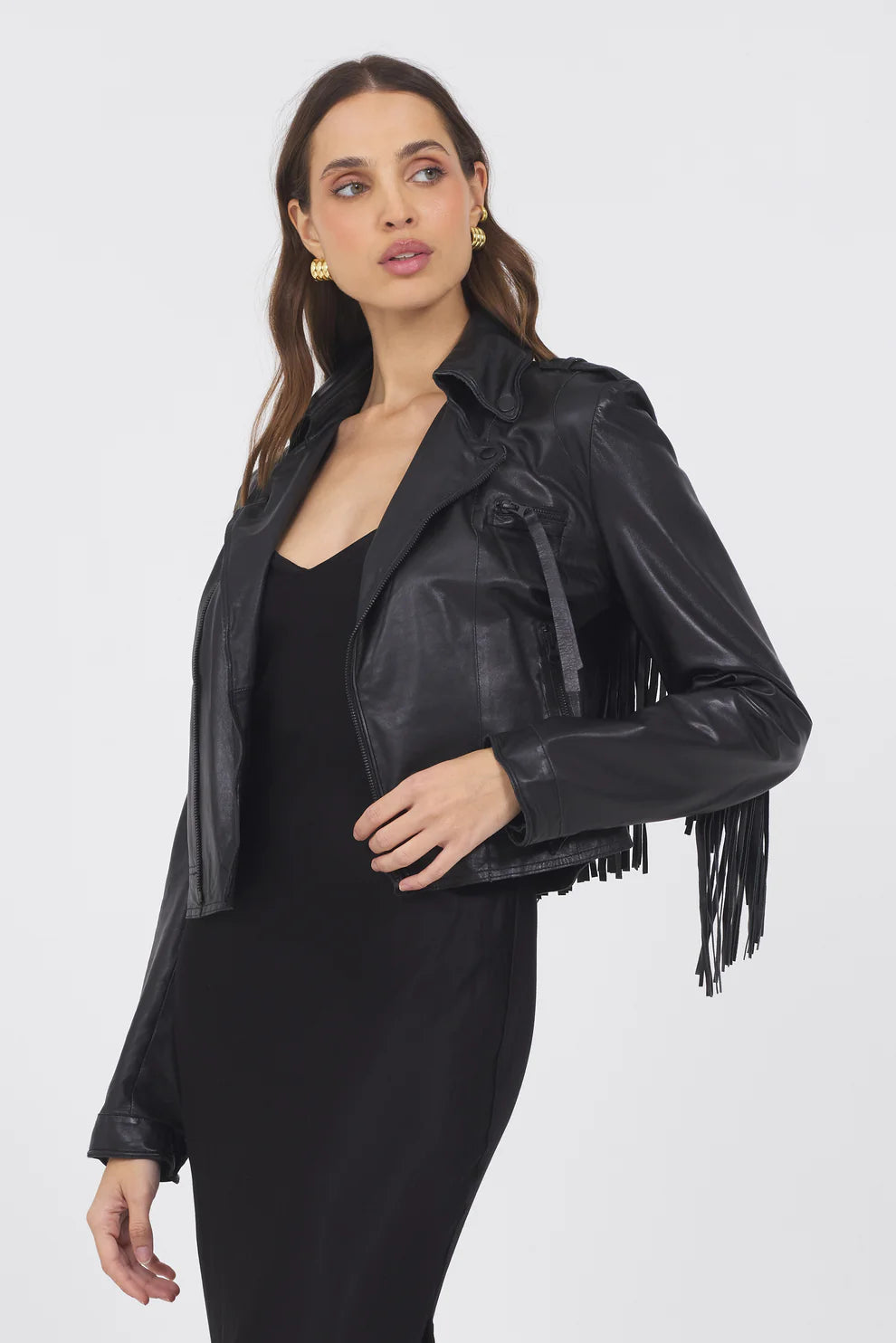Tina Washed Leather Jacket Black - Jakett
