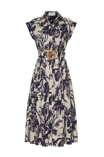 Octavia Dress Fauna Floral Navy - Cara Cara