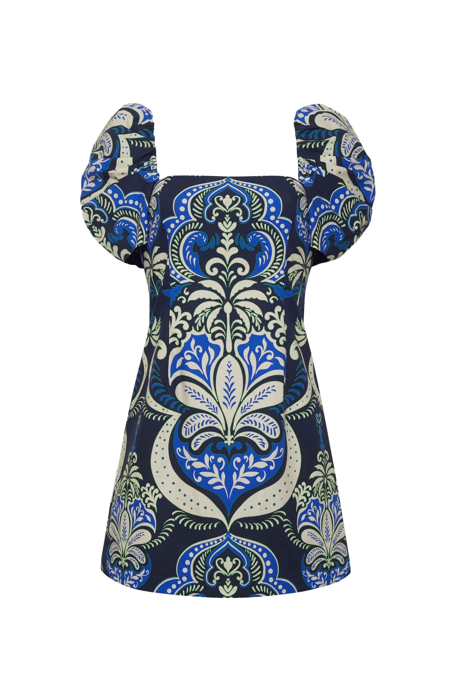 Kelly Dress Palm Pavillion Cobalt - Cara Cara