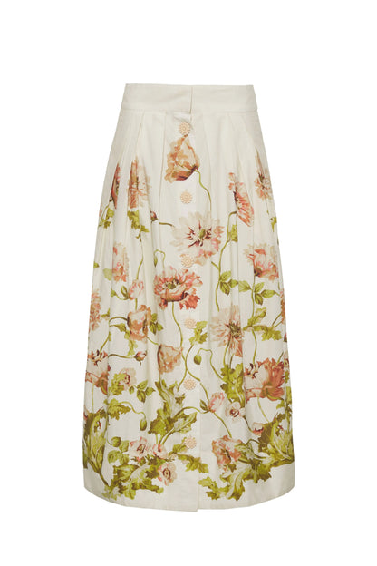 Marge Skirt Lockwood Flora Egret - Cara Cara