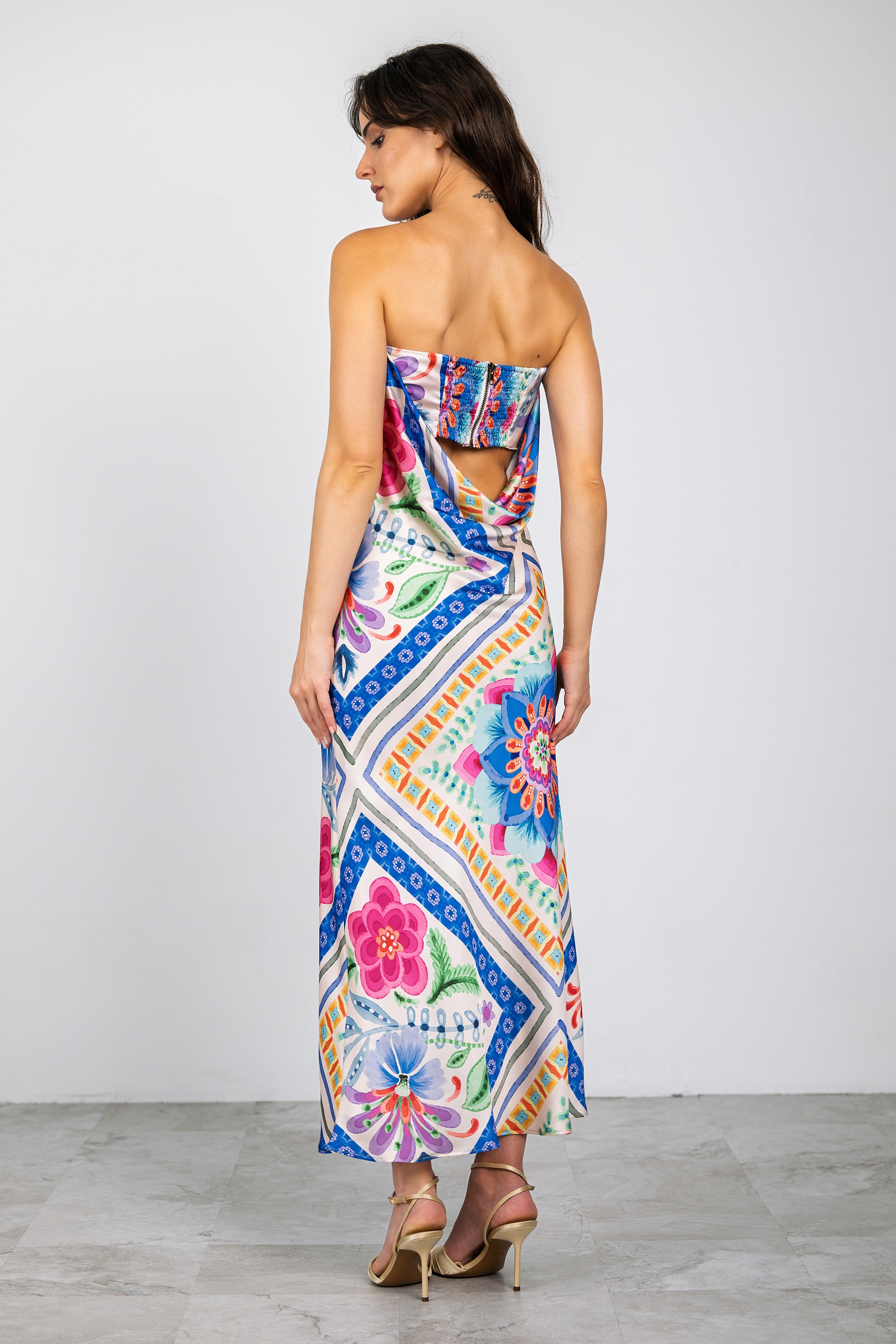 Talia Maxi Dress Pink/Blue Multi