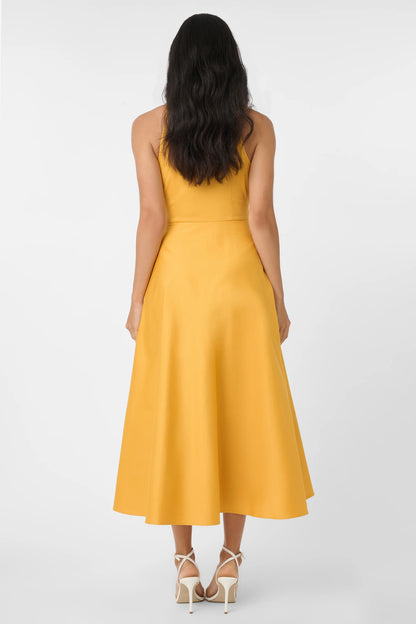 Chelsea Sleeveless Tie-Front Midi Dress Marigold - Toccin