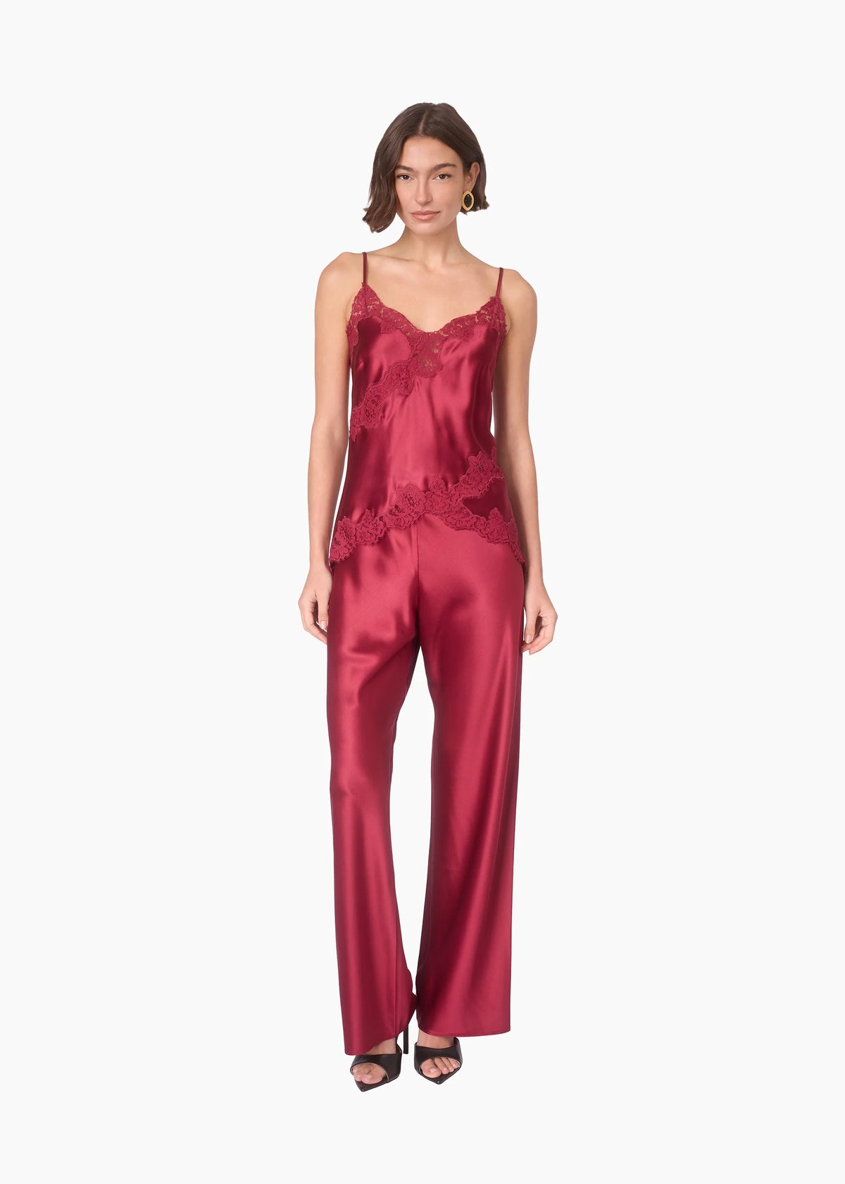Deena Satin Camisole Cherry Wine - CAMI NYC