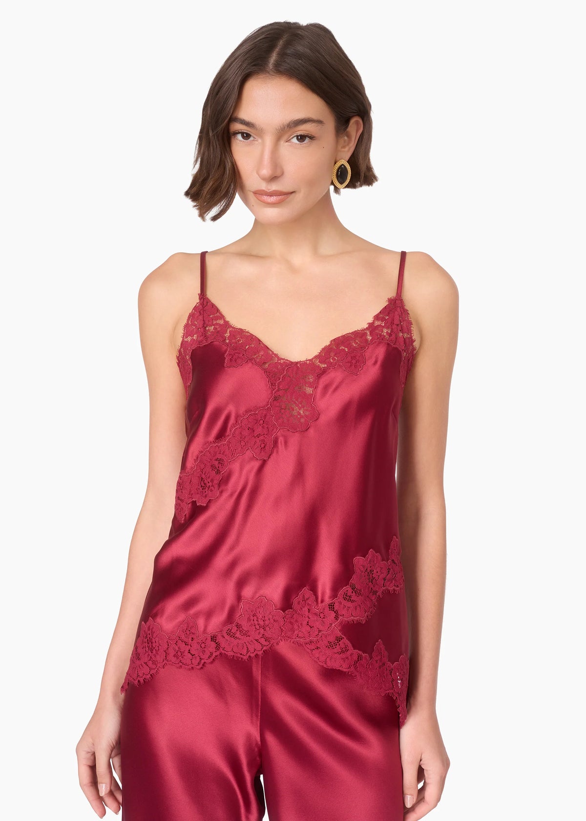 Deena Satin Camisole Cherry Wine - CAMI NYC