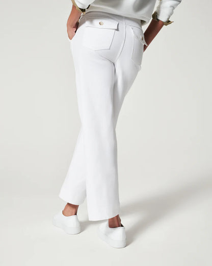 Stretch Twill Cropped Wide Leg Pant Bright White - SPANX