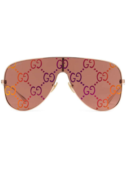 Mask Sunglasses Rose Gold - GUCCI