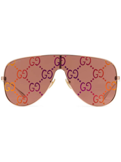 Mask Sunglasses Rose Gold - Gucci