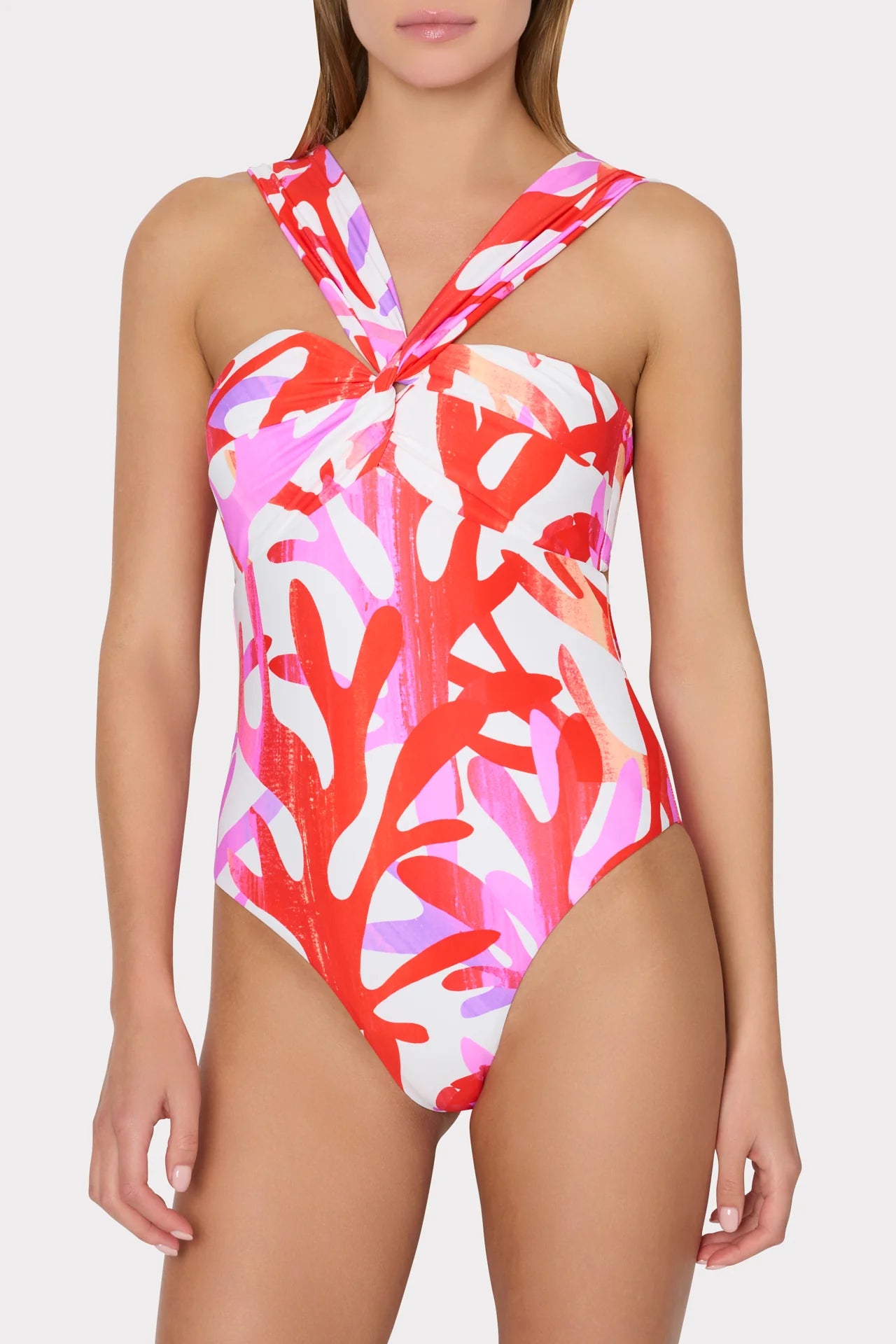 Betsy Italian Under The Sea Bandeau One Piece Pink Multi - Milly