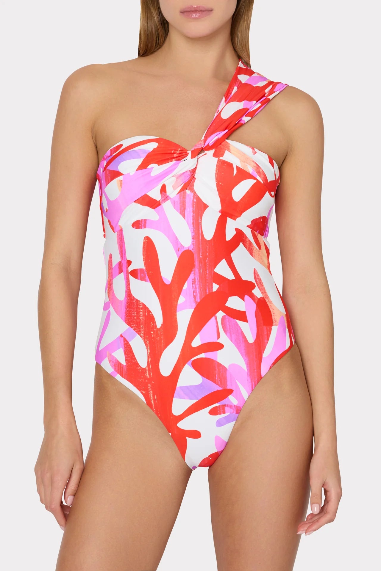 Betsy Italian Under The Sea Bandeau One Piece Pink Multi - Milly