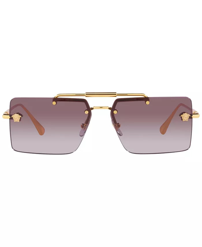 Rectangular Sunglasses Gold/Violet - Versace