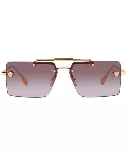 Rectangular Sunglasses Gold/Violet - Versace