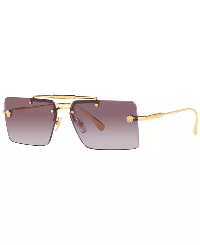 Rectangular Sunglasses Gold/Violet - Versace