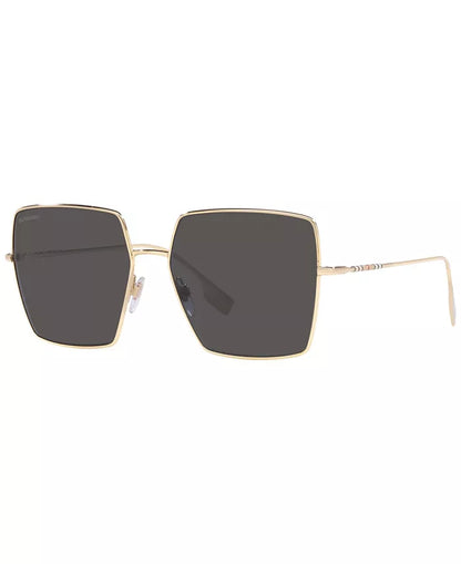 Daphne Square Sunglasses Light Gold/Grey - Burberry