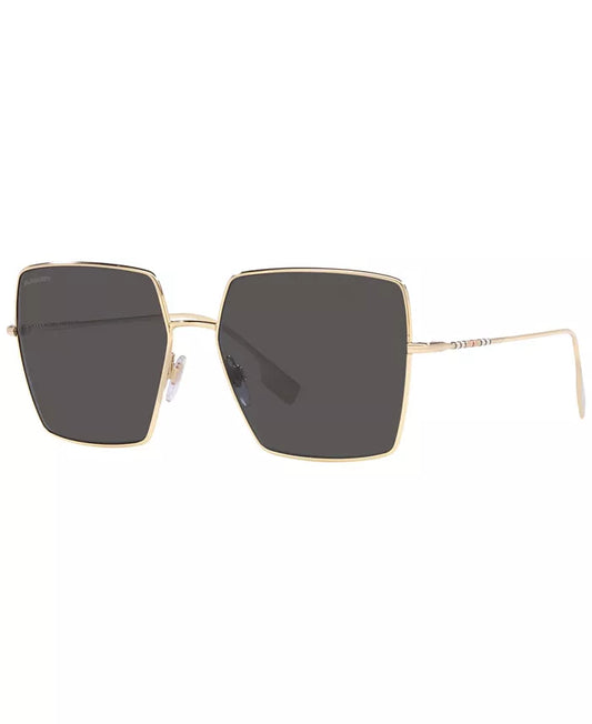 Daphne Square Sunglasses Light Gold/Grey - Burberry