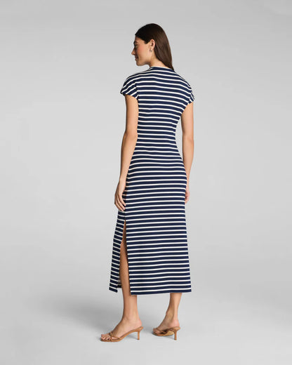 Airessentials Tie-Waist Maxi Dress Timeless Navy/Powder Stripe - SPANX
