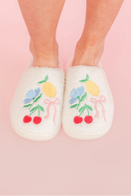 Fruit Cocktail Plush Slippers - Rock Paper Scissors