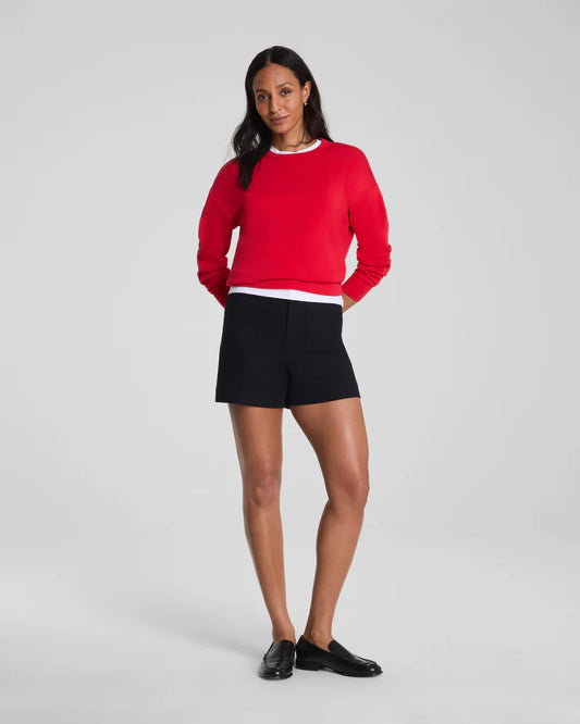Stretch Twill Shorts With Patch Pockets Classic Black - SPANX