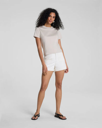 Stretch Twill Shorts With Patch Pockets Ivory - SPANX