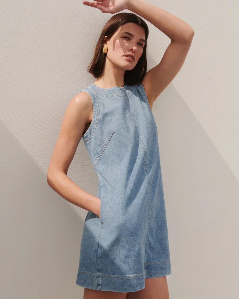 Lightweight Denim Mini Tank Dress Seaside Blue - SPANX