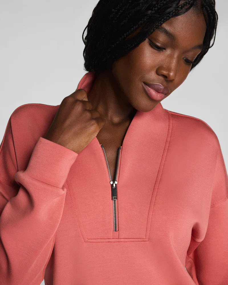 Airessentials Shawl Collar Half Zip Clay - SPANX