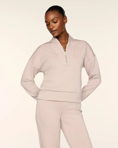 Airessentials Shawl Collar Half Zip Mushroom - SPANX