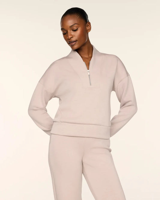 Airessentials Shawl Collar Half Zip Mushroom - SPANX