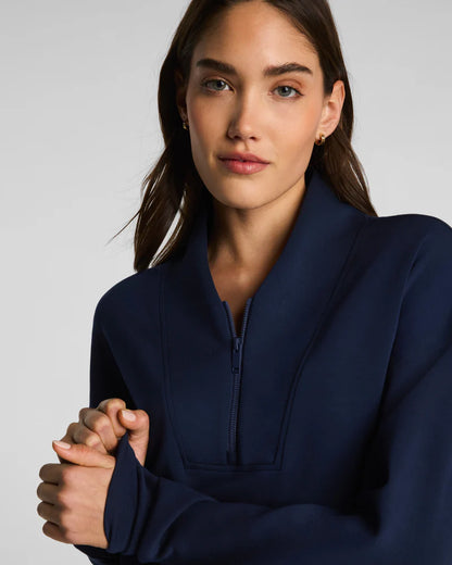 Airessentials Shawl Collar Half Zip Timeless Navy - SPANX