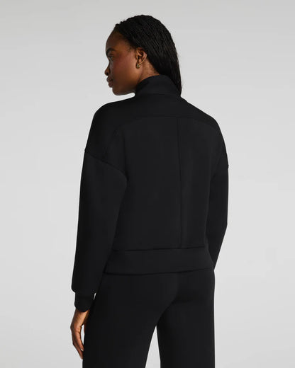 Airessentials Shawl Collar Half Zip Very Black - SPANX
