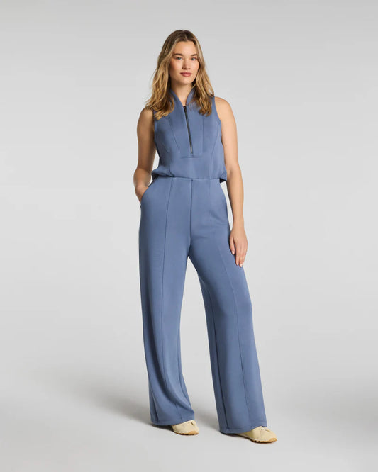 Airessentials Shawl Collar Half Zip Jumpsuit Rain - SPANX