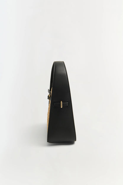 Cleo Mini Raffia Bucket Bag Black Natural - Simkhai