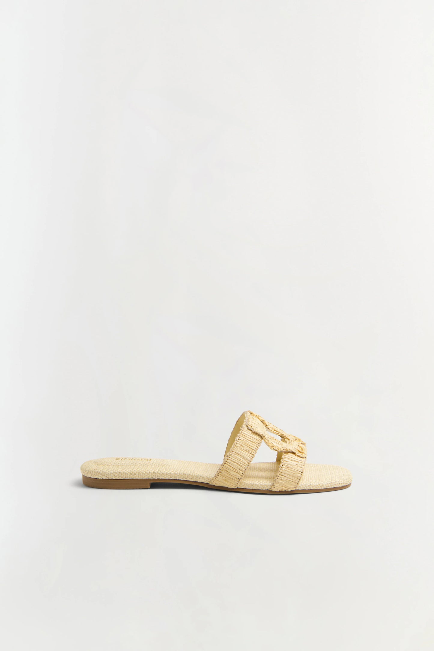 Simkhai Monogram Raffia Flat Slide Natural - Simkhai