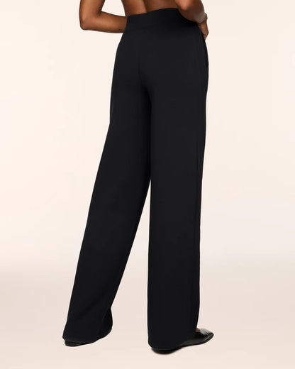 Airessentials Pintuck Wide Leg Pant Very Black - SPANX