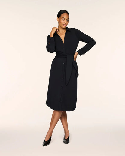 Airessentials Tie-Waist Midi Dress Very Black - SPANX