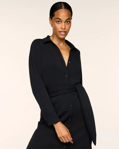 Airessentials Tie-Waist Midi Dress Very Black - SPANX
