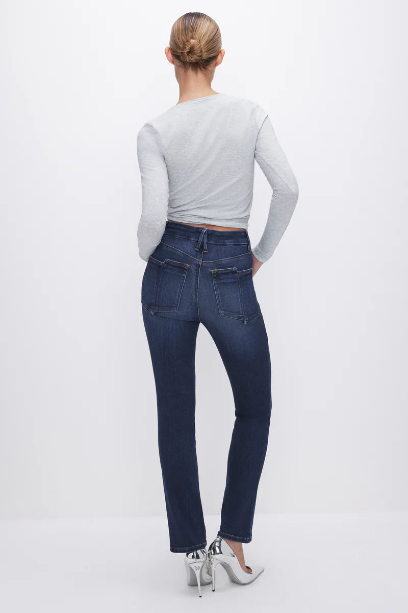 Soft-Tech Good Classic Slim Straight Jeans Indigo - Good American