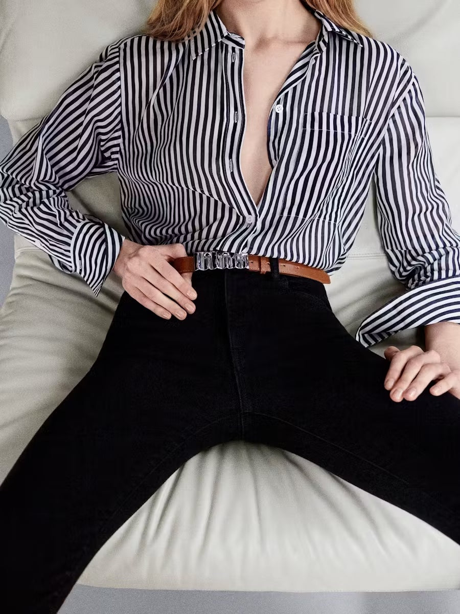 The Oversized Pocket Shirt Navy Multi - Frame