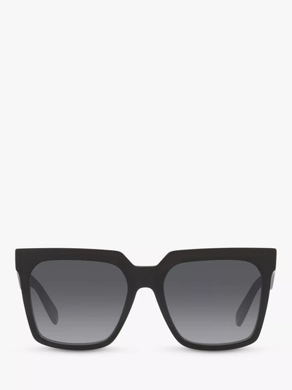 Bold 3 Dots Sunglasses Shiny Black / Gradient Smoke - CELINE