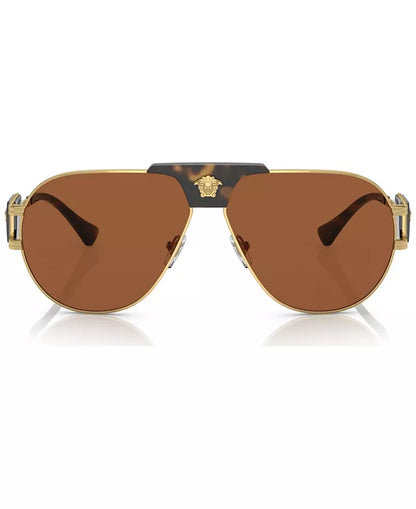 Pilot Sunglasses Dark Brown/Gold - Versace