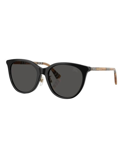 Round Sunglasses Black/Check - Burberry
